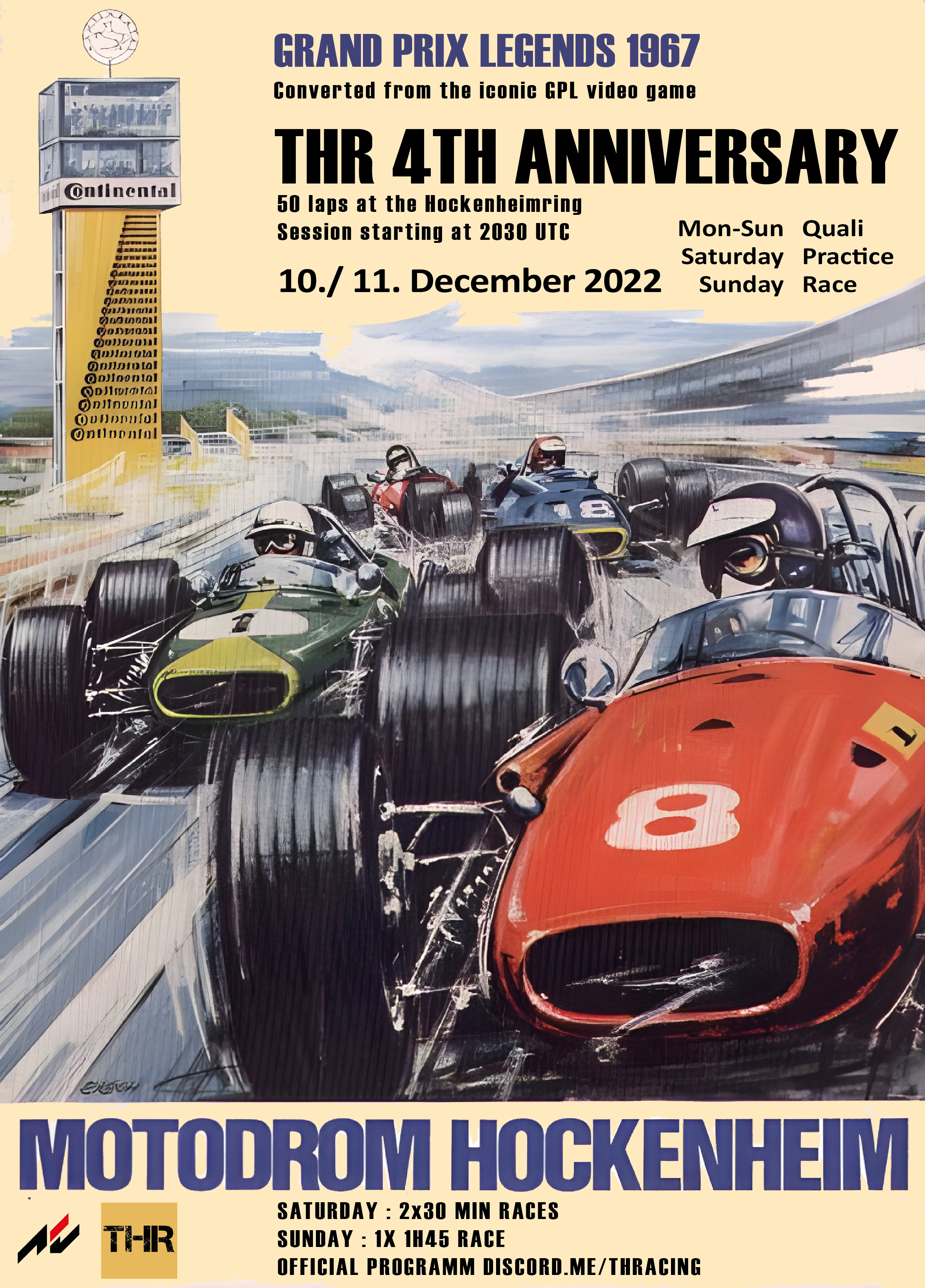 4th Anniversary - GPL - 40 Laps at Hockenheim Raceposter