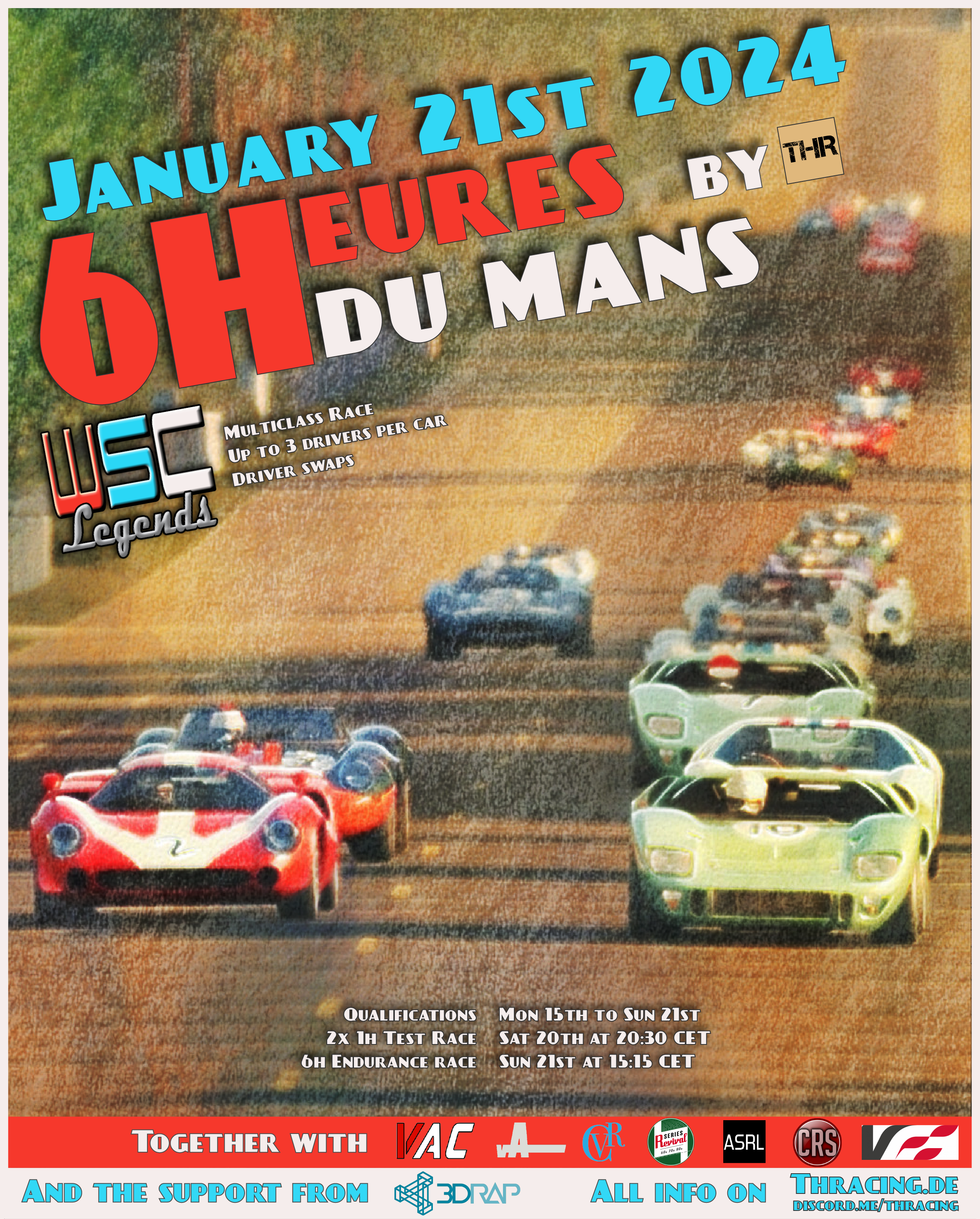 4th THR Endurance - 6 Heures du Mans Raceposter